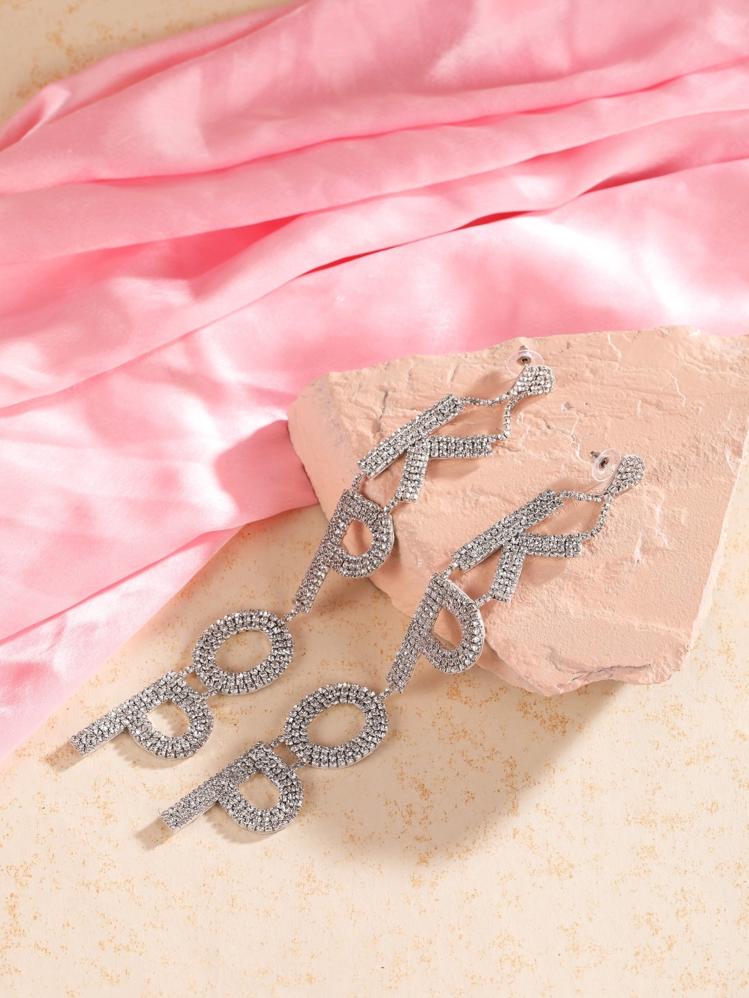 

Stylecast X KPOP Silver-Plated Rhinestone Drop Earrings