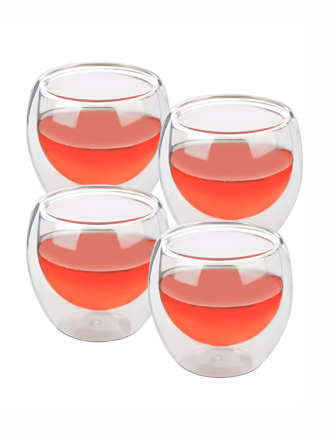 

P-Plus International Transparent 4 Pieces Solid Glass Transparent Cups
