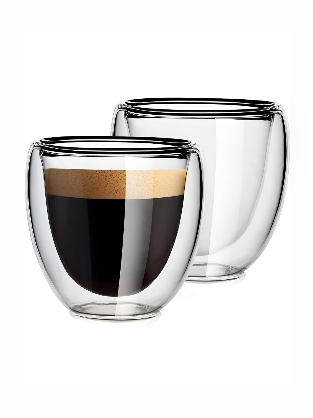 

P-Plus International Transparent 2 Pieces Glass Cups 80 ml Each