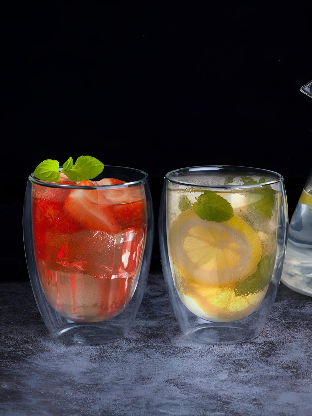 

P-Plus International Transparent 2 Pieces Glass Transparent Mugs 350ml