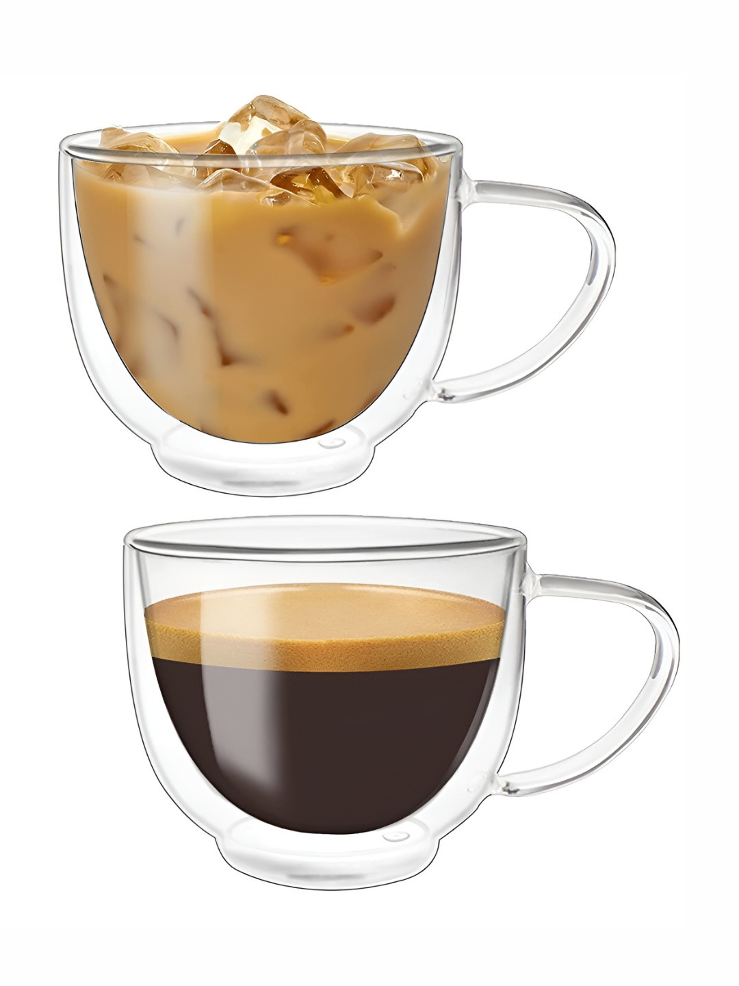 

P-Plus International Transparent 2 Pieces Glass Glossy Cups 200 ml Each