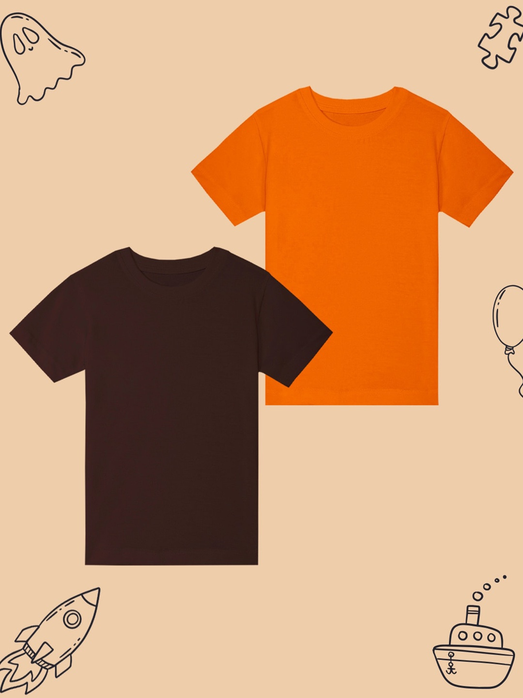 

BAESD Boys Pack of 2 Pockets T-shirt, Orange