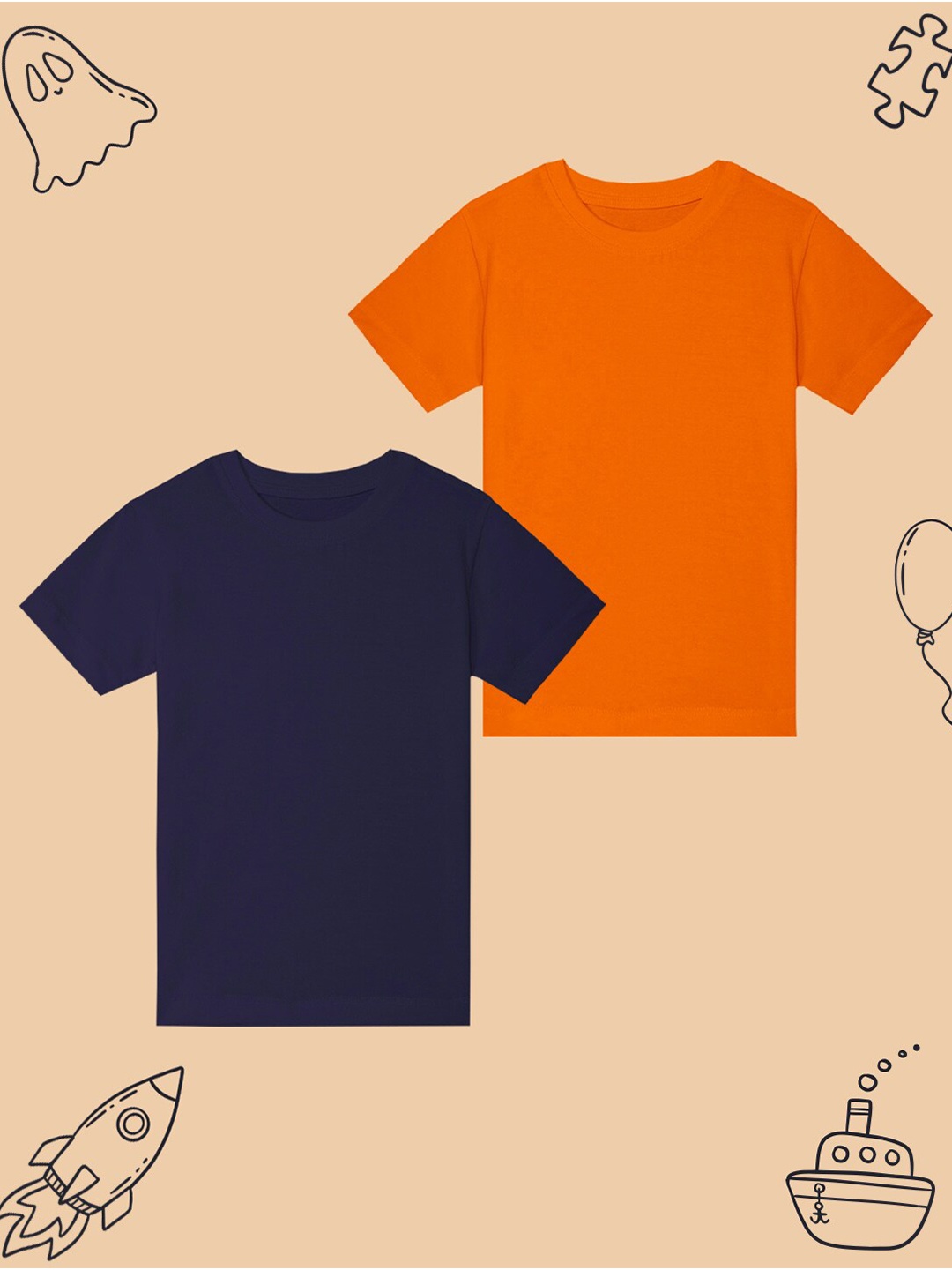 

BAESD Boys Pack of 2 Short Sleeves Round Neck T-shirt, Orange