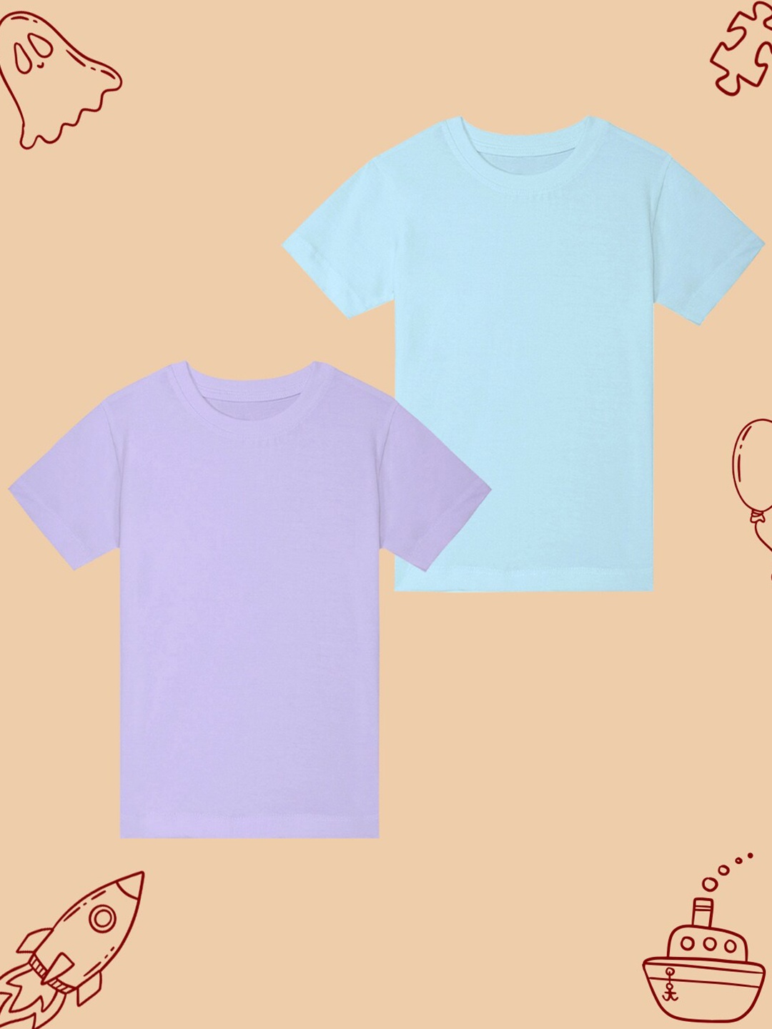 

BAESD Boys Pack of 2 Round Neck Short Sleeves T-shirt, Blue