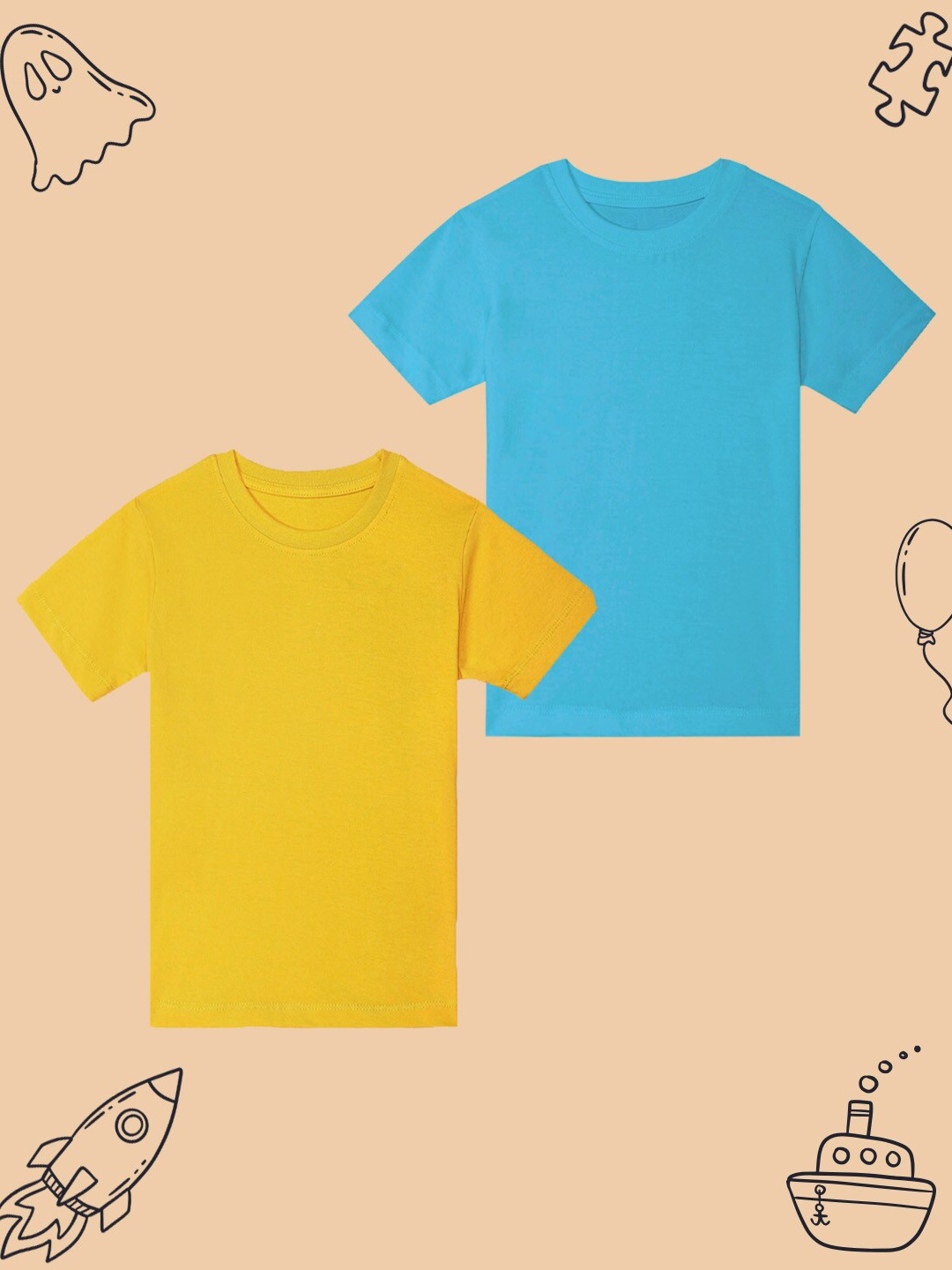 

BAESD Boys Pack of 2 Short Sleeves Round Neck T-shirt, Blue