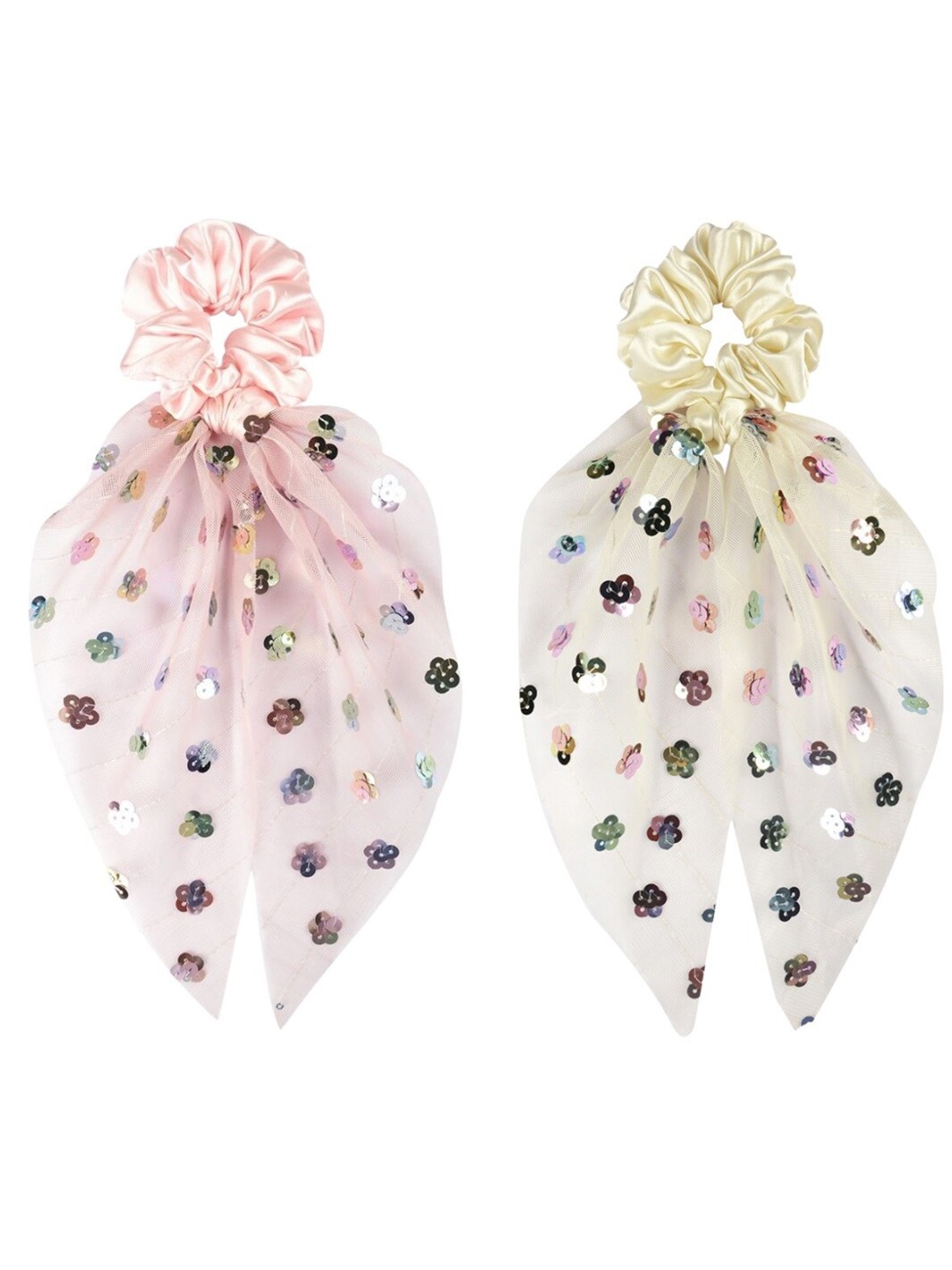 

Radhu & Kabby Set of 2 Embellished Ponytail Holders, Pink