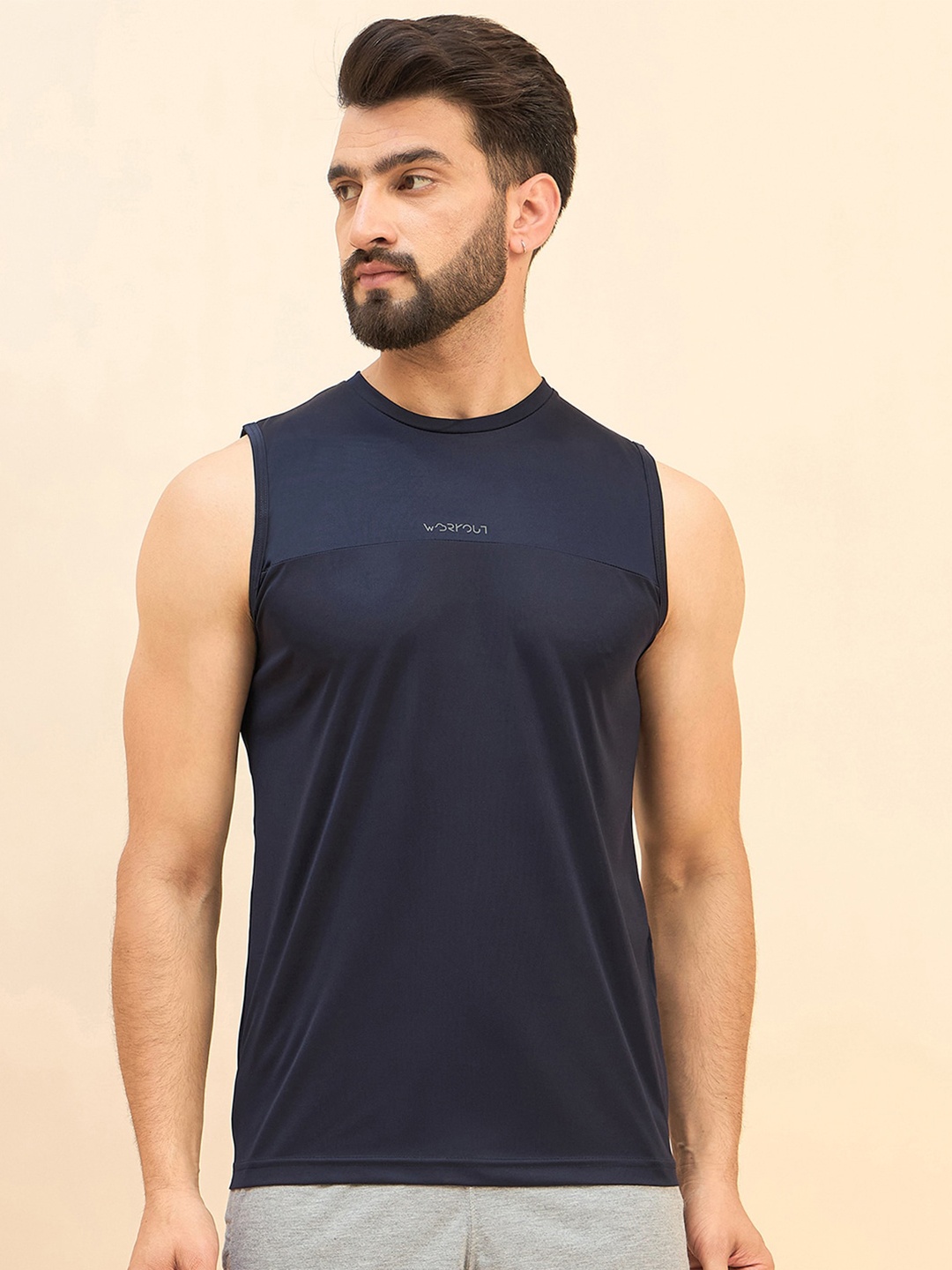 

Sweet Dreams Round Neck Sleeveless Relaxed Fit Casual T-shirt, Navy blue