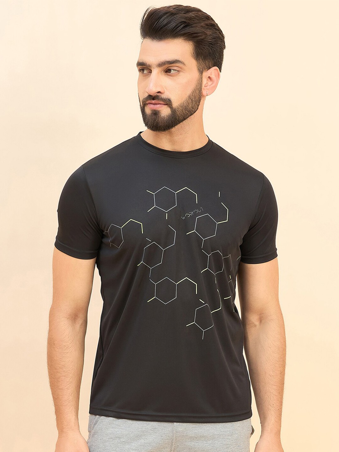 

Sweet Dreams Relaxed Fit Geometric Printed T-shirt, Black