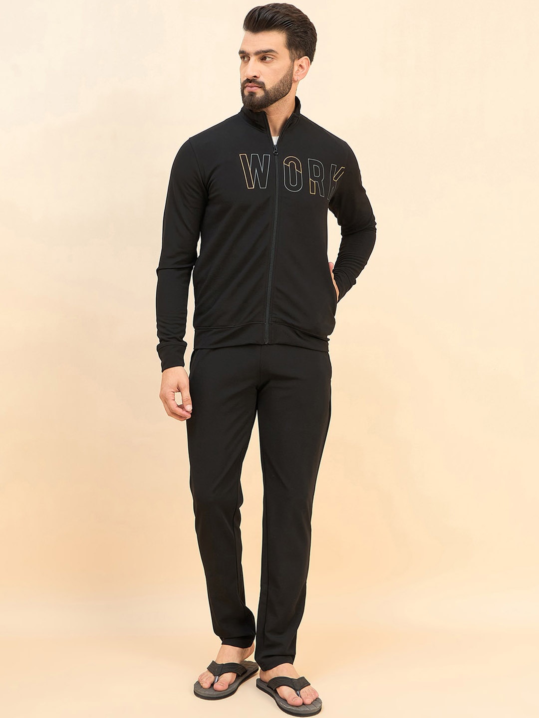 

Sweet Dreams Black Men Mid Rise Typography Printed Tracksuits