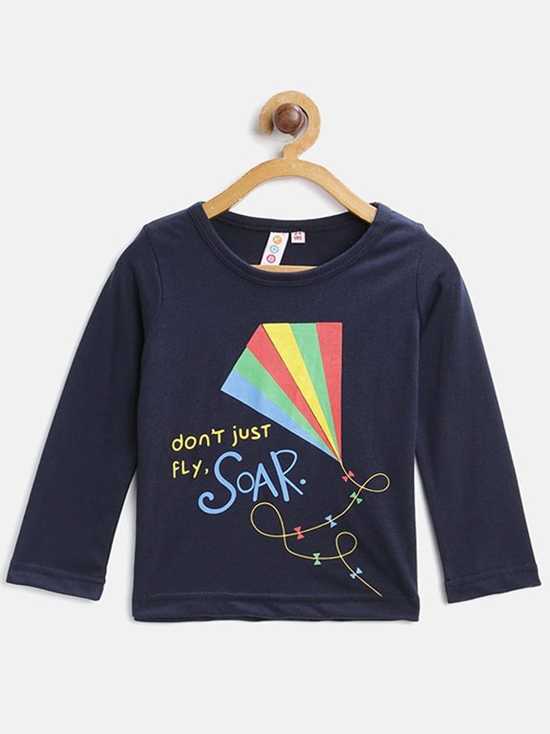 

Kids On Board Girls Graphic Printed Round Neck Cotton Top, Blue