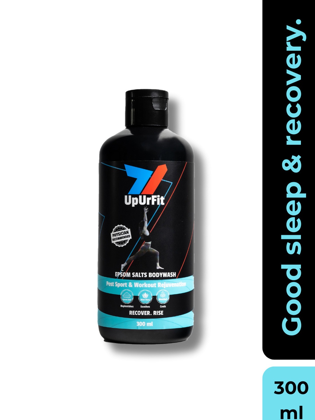 

UpUrFit Epsom Salts Muscle Fatigue Relieving Body Wash - 300ml, Black