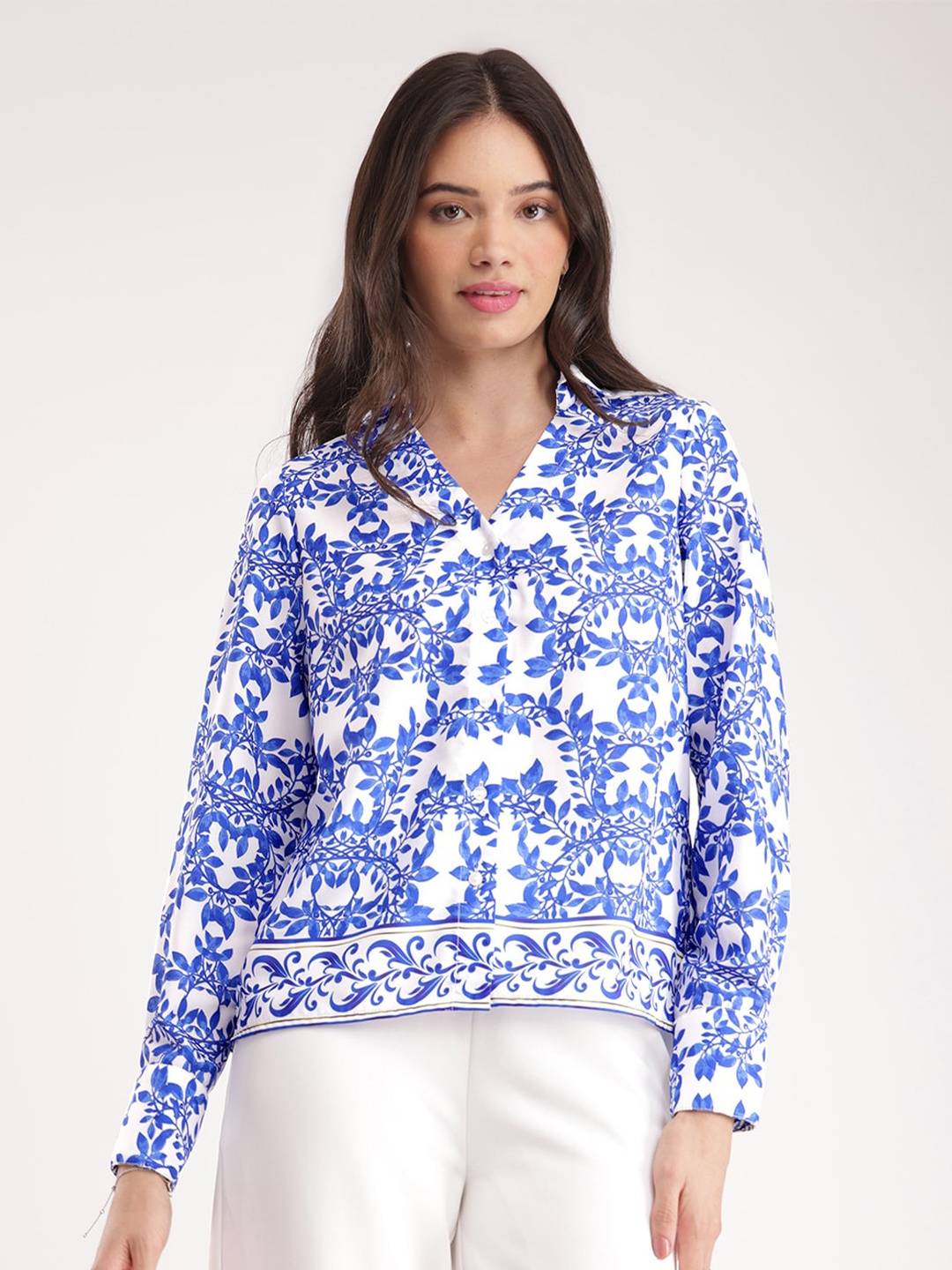

FableStreet Floral Printed Casual Shirt, Blue