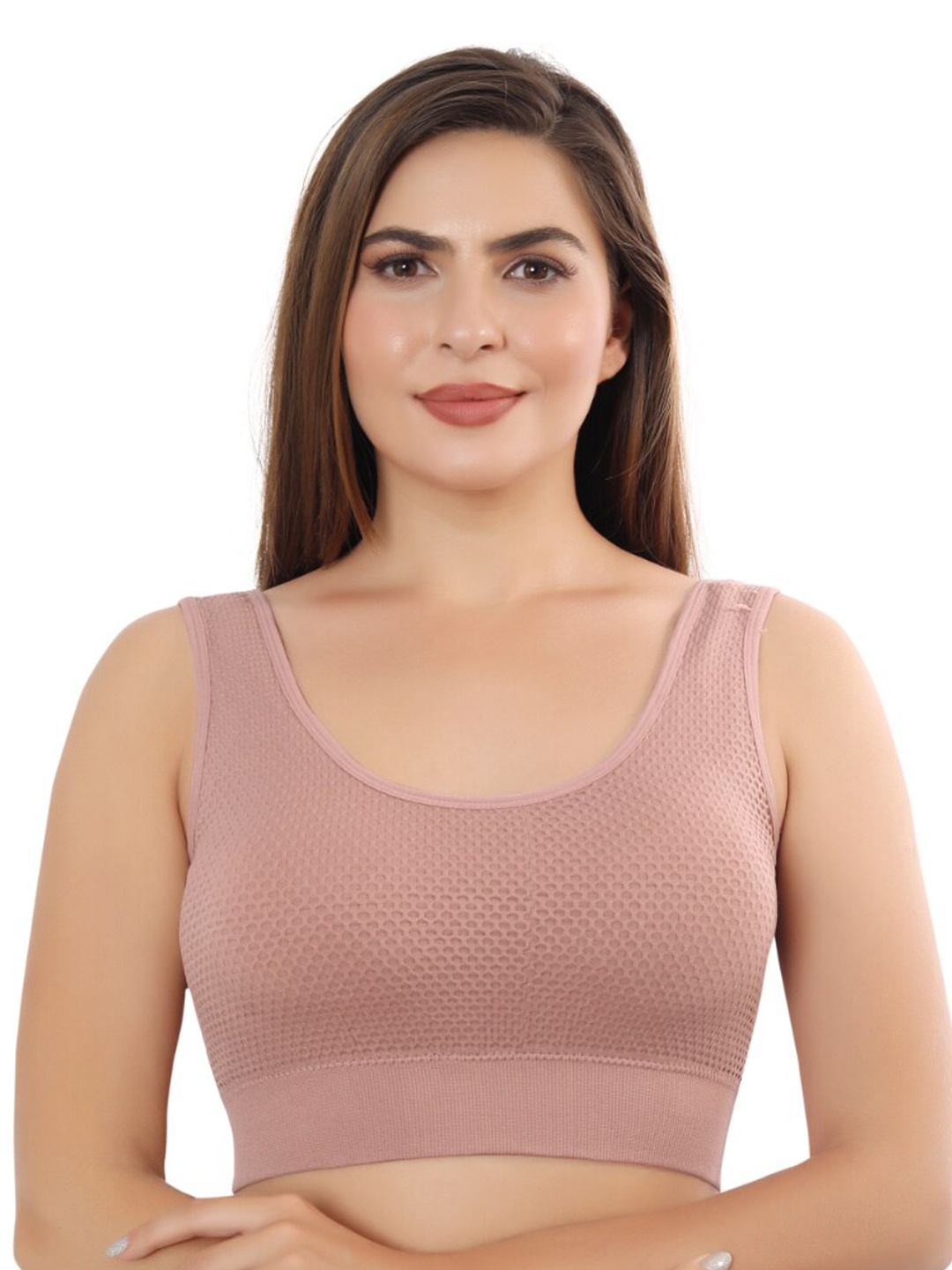 

Bella Voste Full Coverage Lightly Padded Rapid Dry Workout Bra with Anti Bacterial, Brown