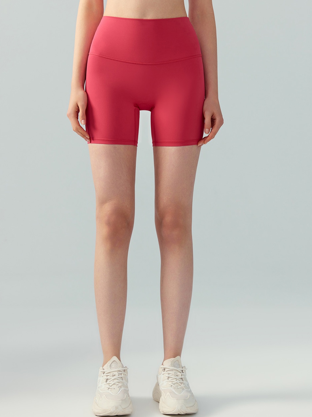 

JC Collection Women Slim Fit High-Rise Rapid-Dry Biker Shorts, Red