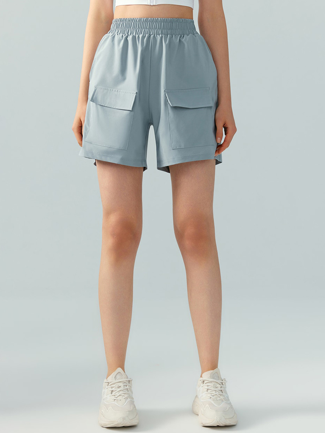 

JC Collection Women Loose Fit High-Rise Rapid-Dry Sports Shorts, Grey