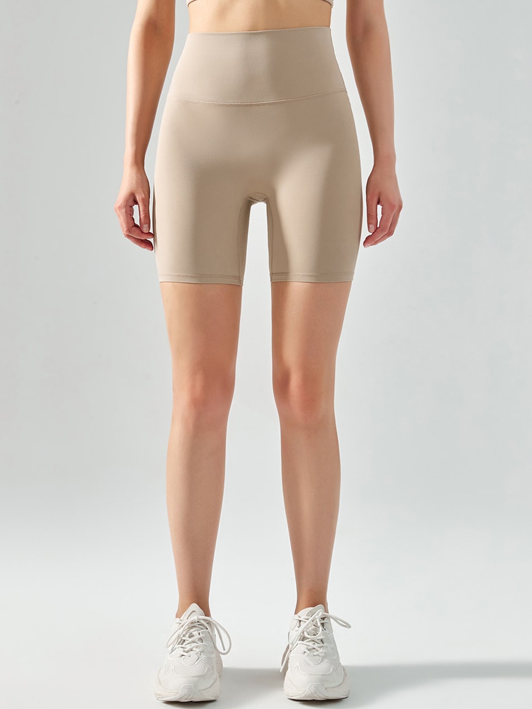JC Collection Women Slim Fit High-Rise Rapid-Dry Sports Shorts, Khaki