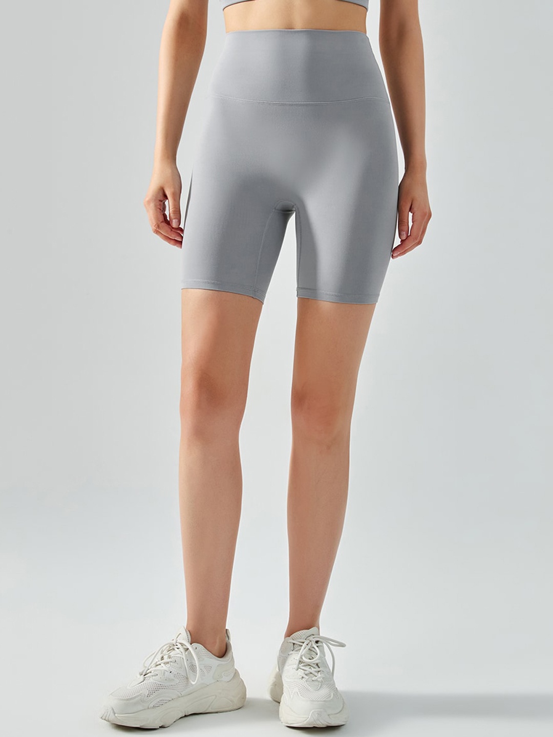 

JC Collection Women Slim Fit High-Rise Rapid-Dry Sports Shorts, Grey