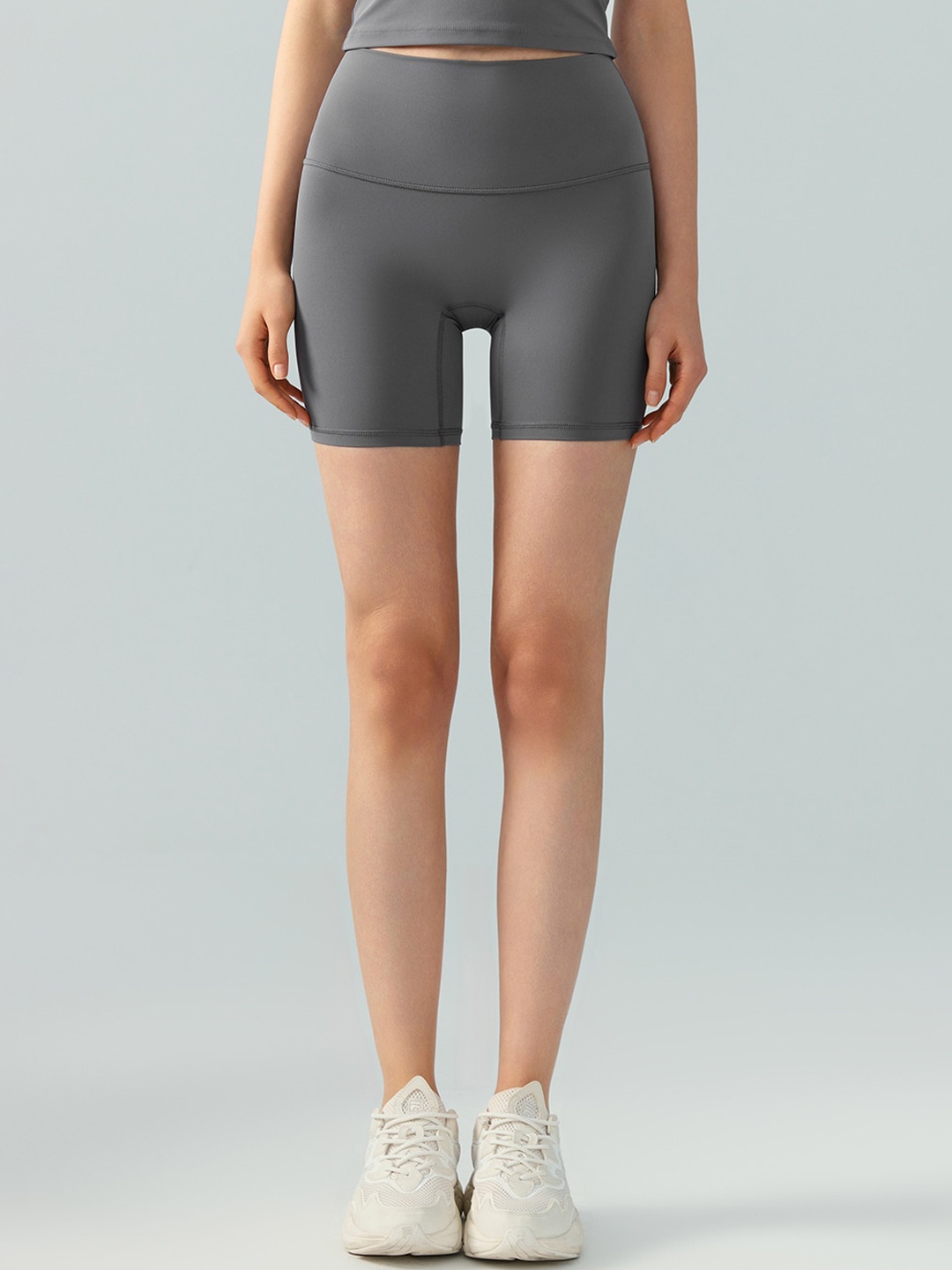

JC Collection Women Slim Fit High-Rise Rapid-Dry Biker Shorts, Grey