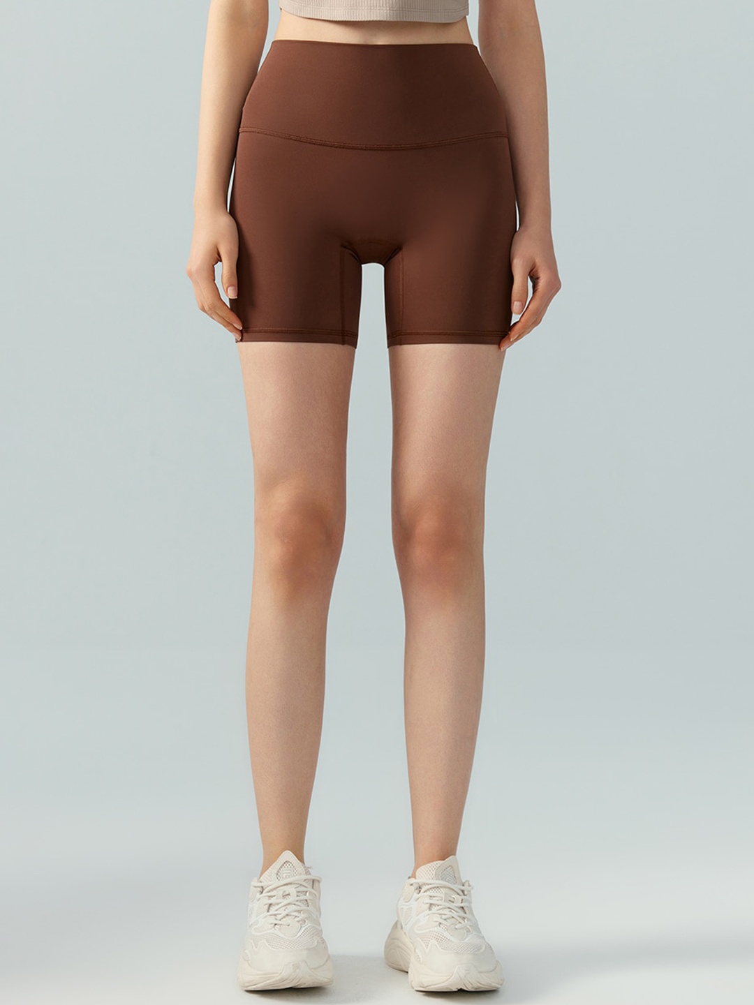 

JC Collection Women Slim Fit High-Rise Rapid-Dry Sports Shorts, Brown