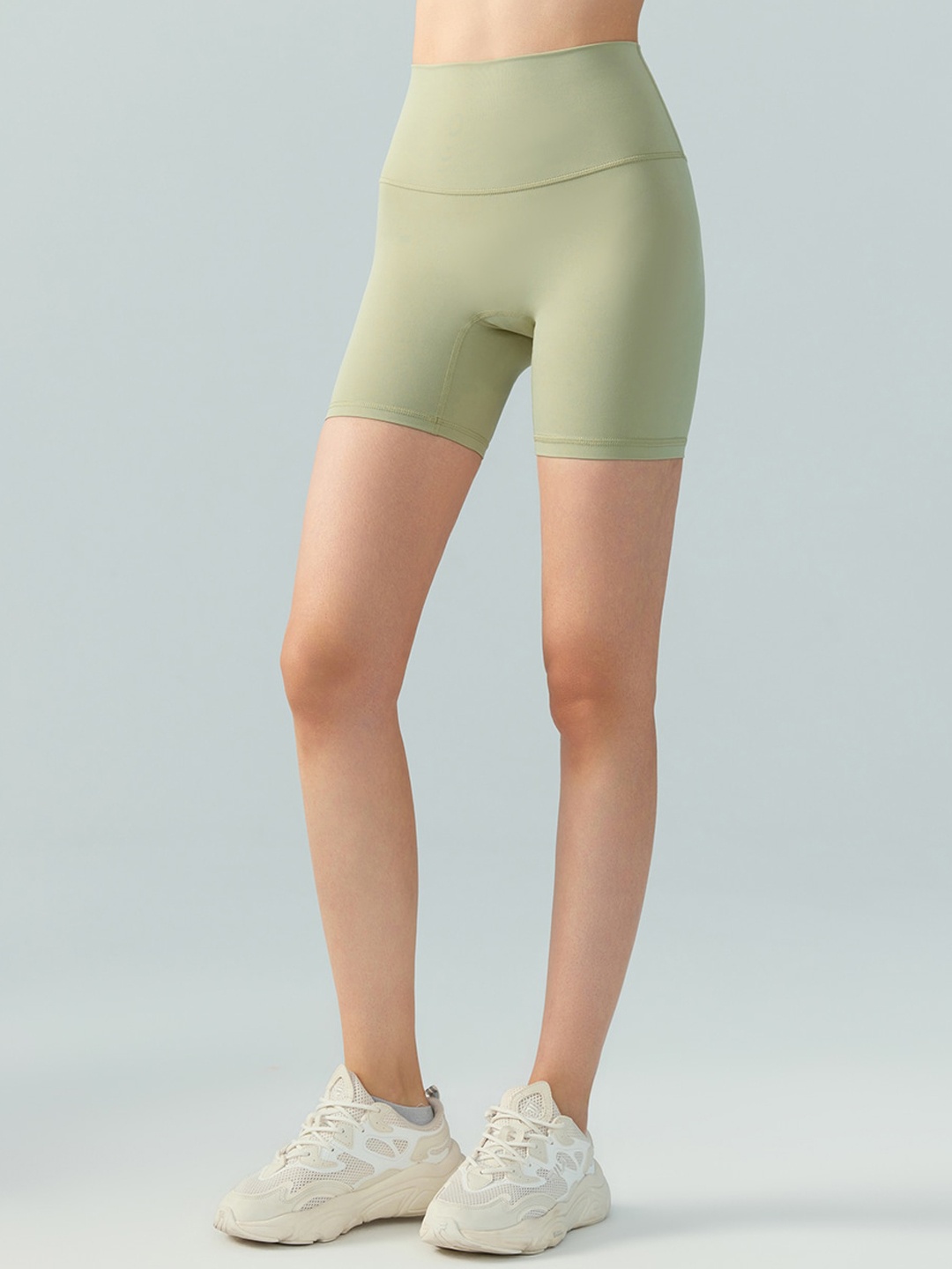 JC Collection Women Slim Fit High-Rise Training or Gym Sports Shorts, Green