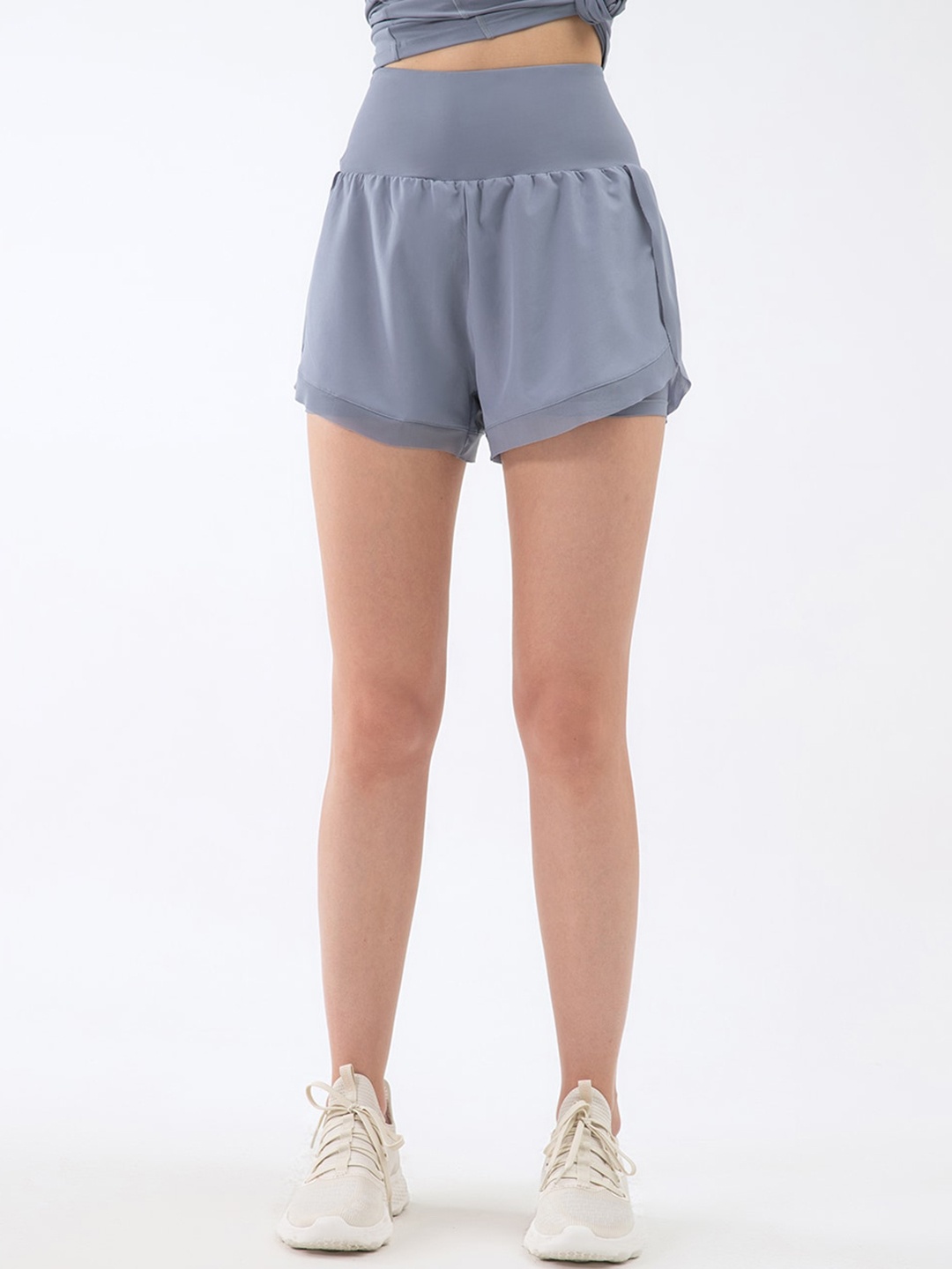 

JC Collection Women Slim Fit High-Rise Rapid-Dry Training or Gym Shorts, Grey
