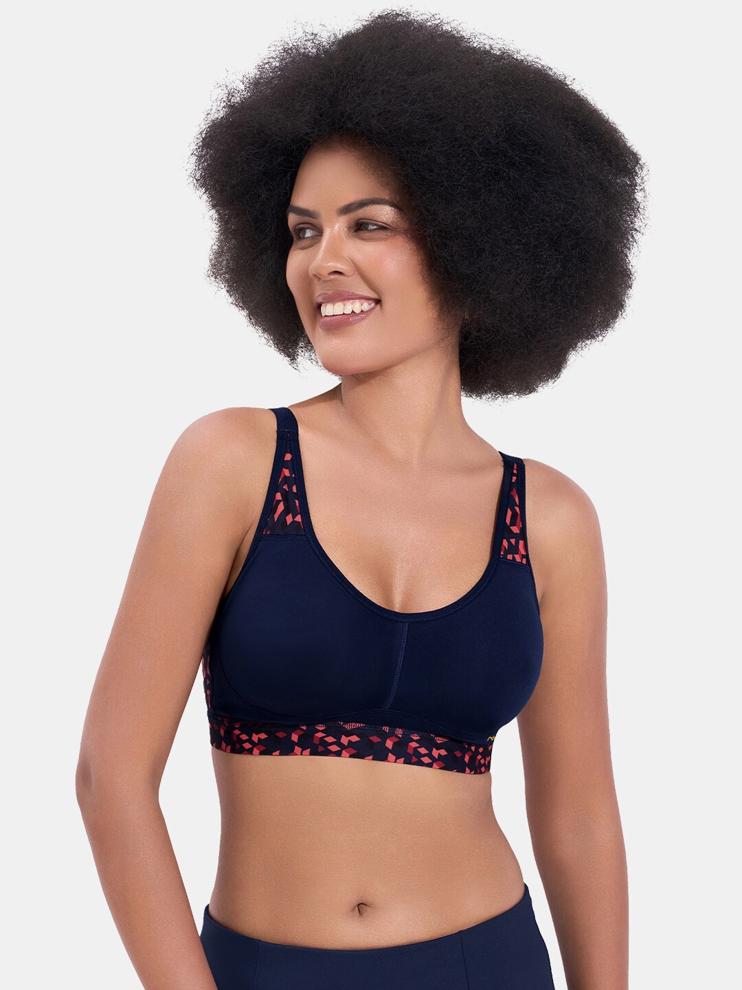 

MAROON Full Coverage Removable Padding Workout Bra With All Day Comfort, Blue