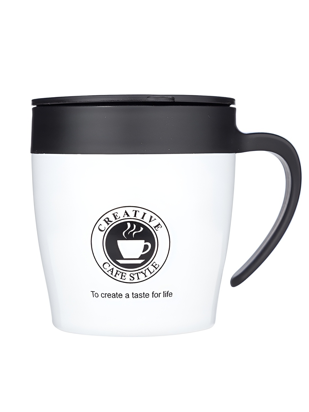 

P-Plus International White & Black Solid Glass Matte Cup