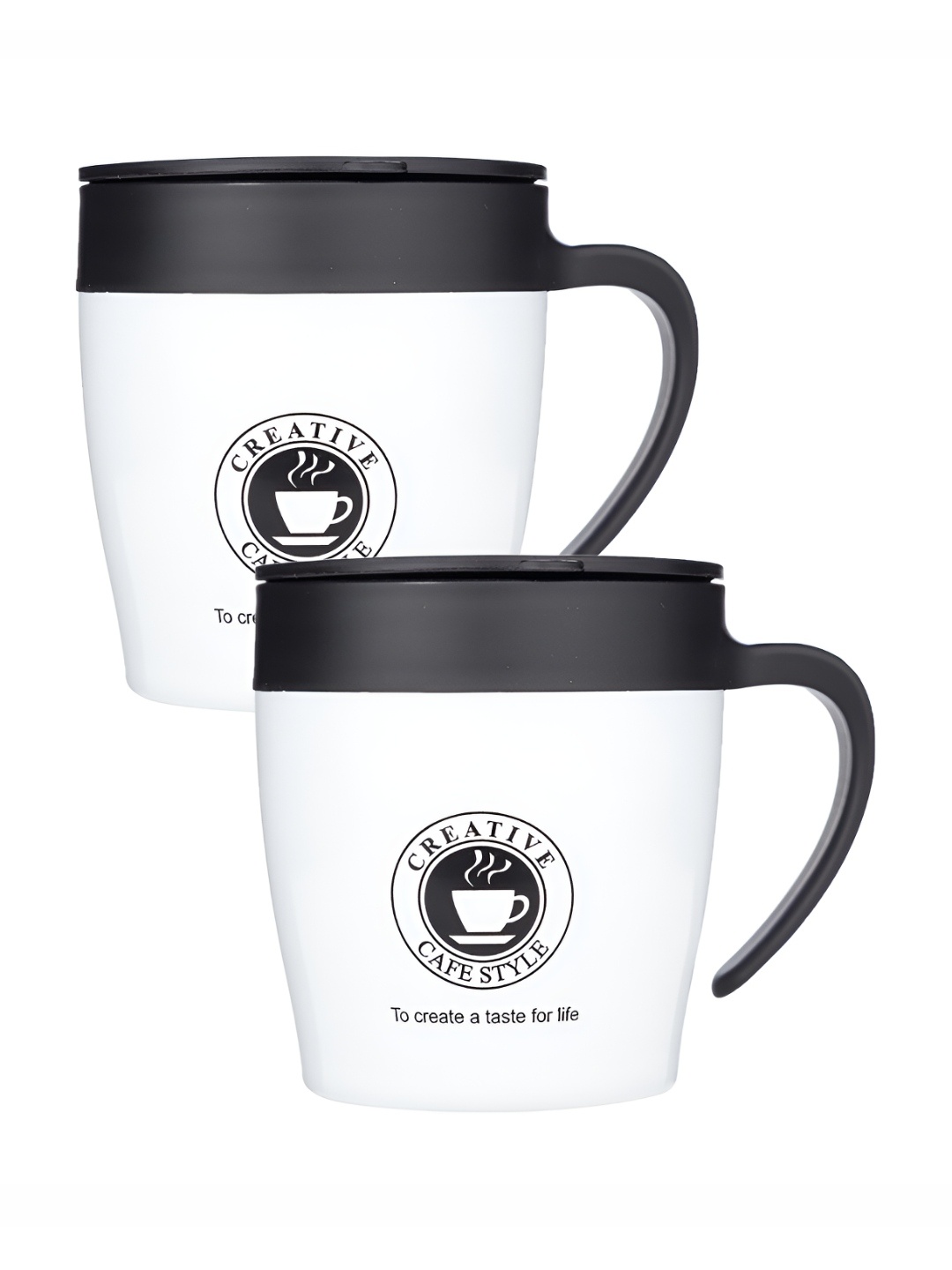

P-Plus International White & Black 2 Pieces Solid Glass Matte Cups