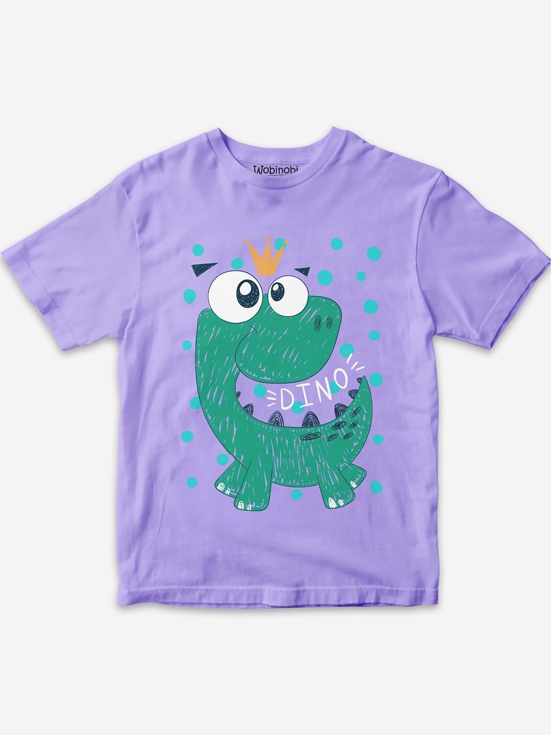 

Wobinobi Boys Dinosaur Print Bio Finish Pure Cotton T-shirt, Lavender