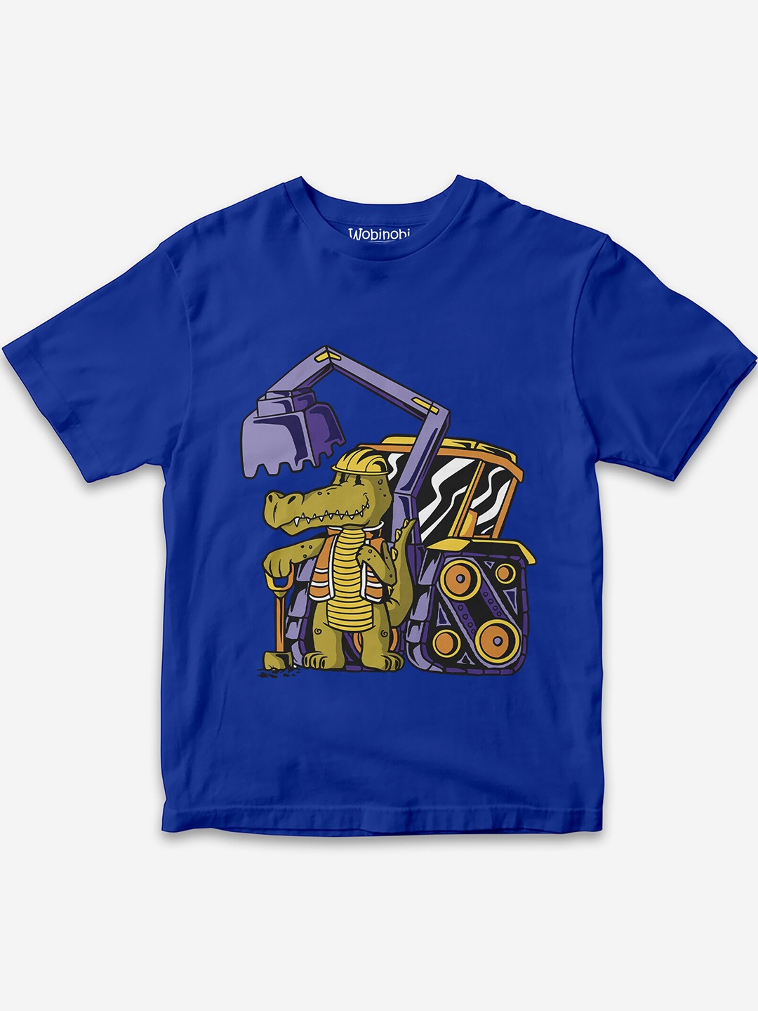 

Wobinobi Boys Construction Print Bio Finish Pure Cotton T-shirt, Blue