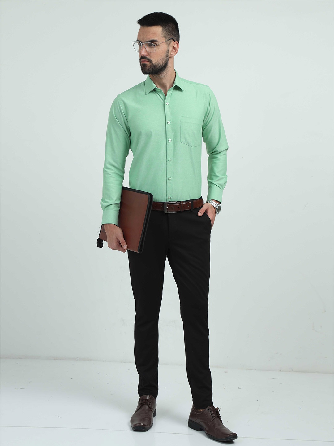 

STELLERS Classic Cotton Formal Shirt, Green