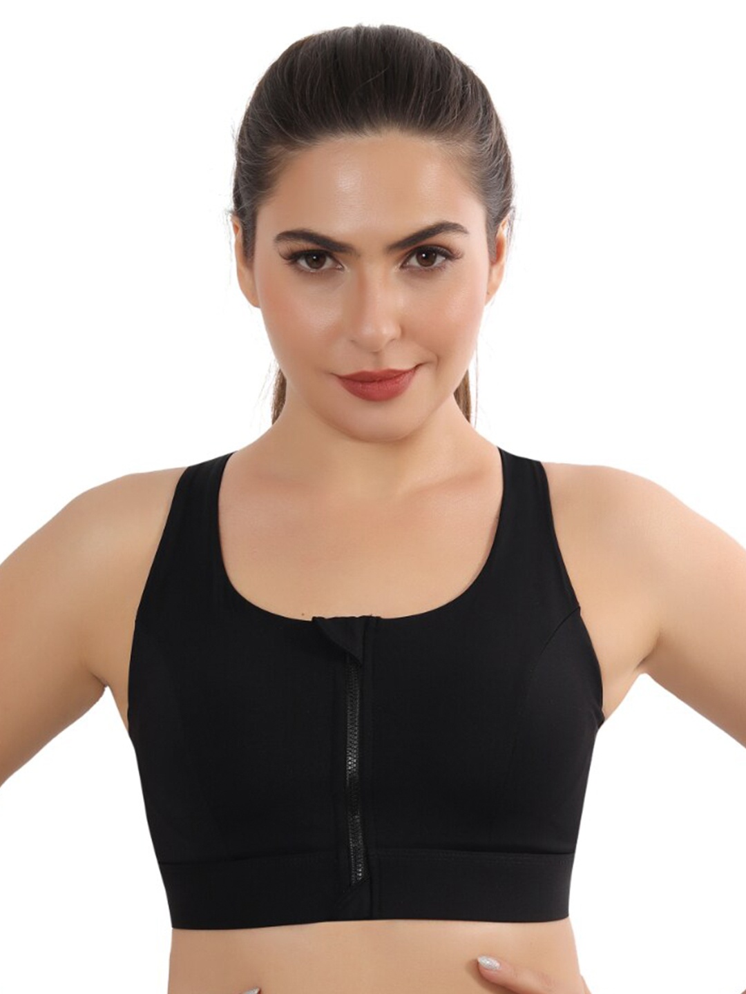 

Bella Voste Full Coverage Lightly Padded Sports Bra With Moisture Wicking, Black