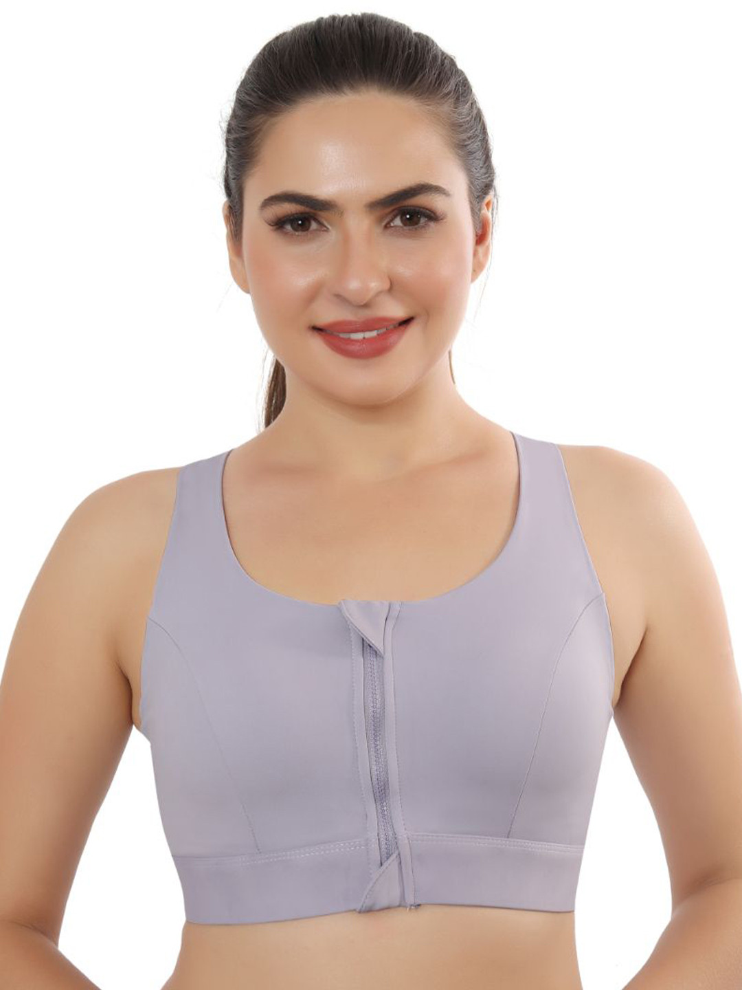 

Bella Voste Full Coverage Lightly Padded High Support Workout Bra- Moisture Wicking, Purple