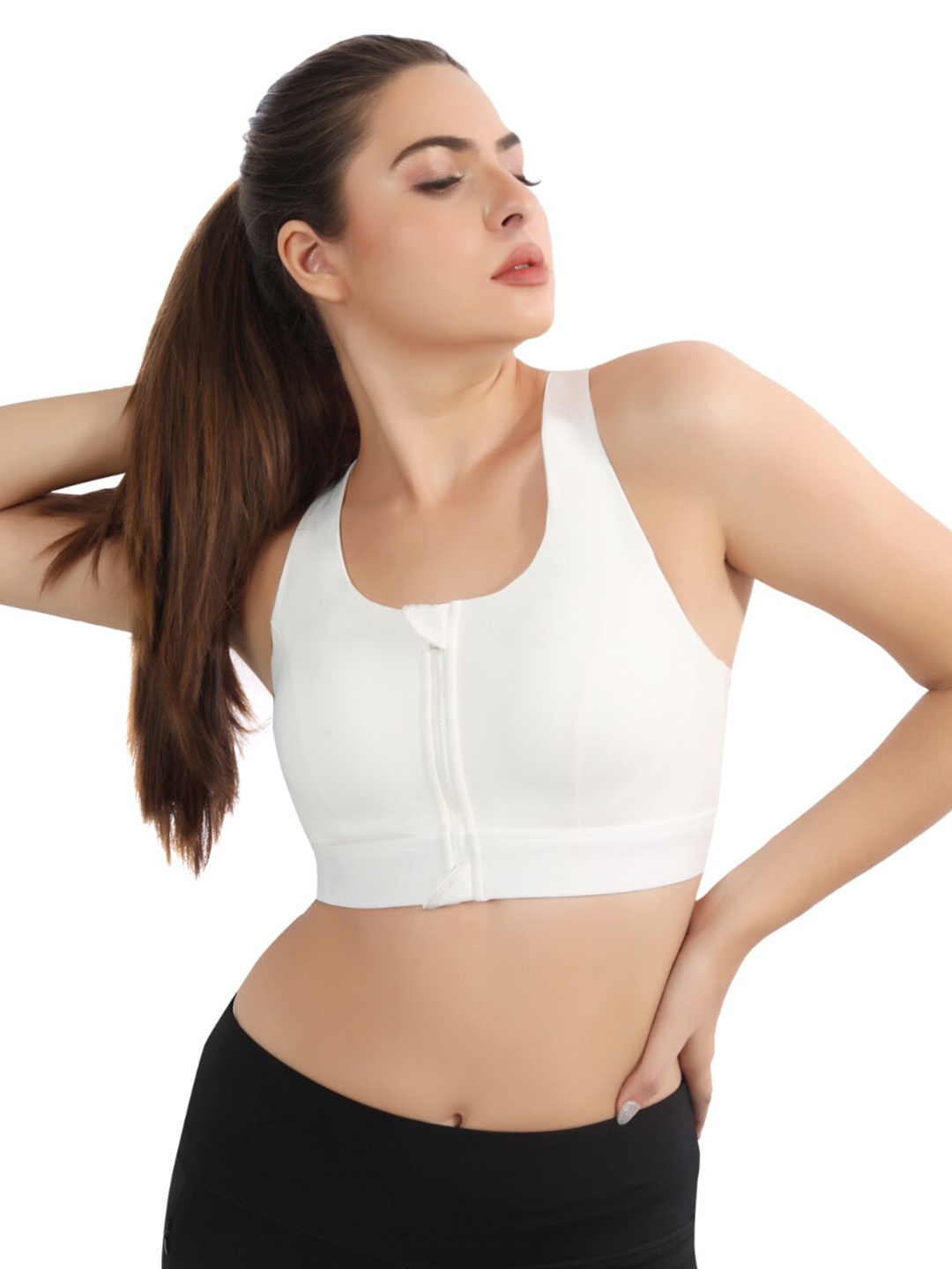 

Bella Voste Full Coverage Lightly Padded Sports Bra With All Day Comfort, White