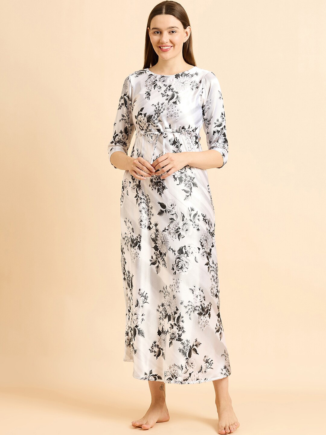 

Sweet Dreams Floral Printed Nightdress, Grey