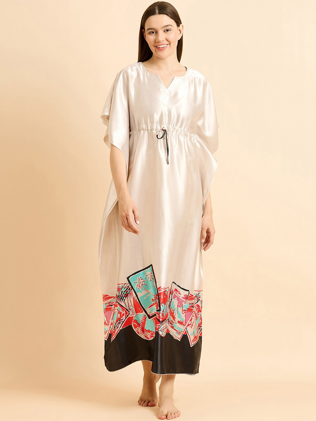 

Sweet Dreams Printed Maxi Kaftan Nightdress, Black