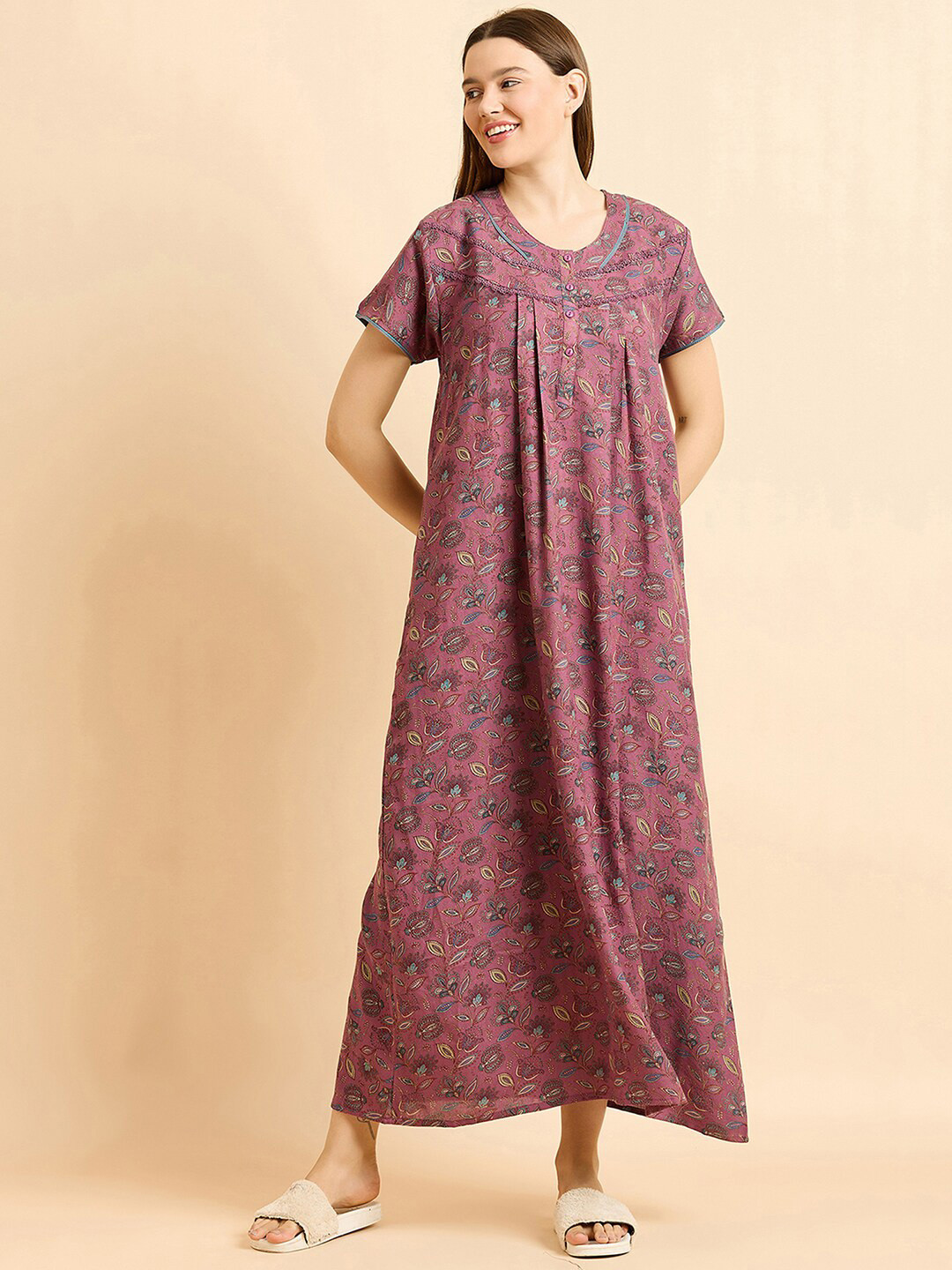 

Sweet Dreams Rose Printed Maxi Nightdress