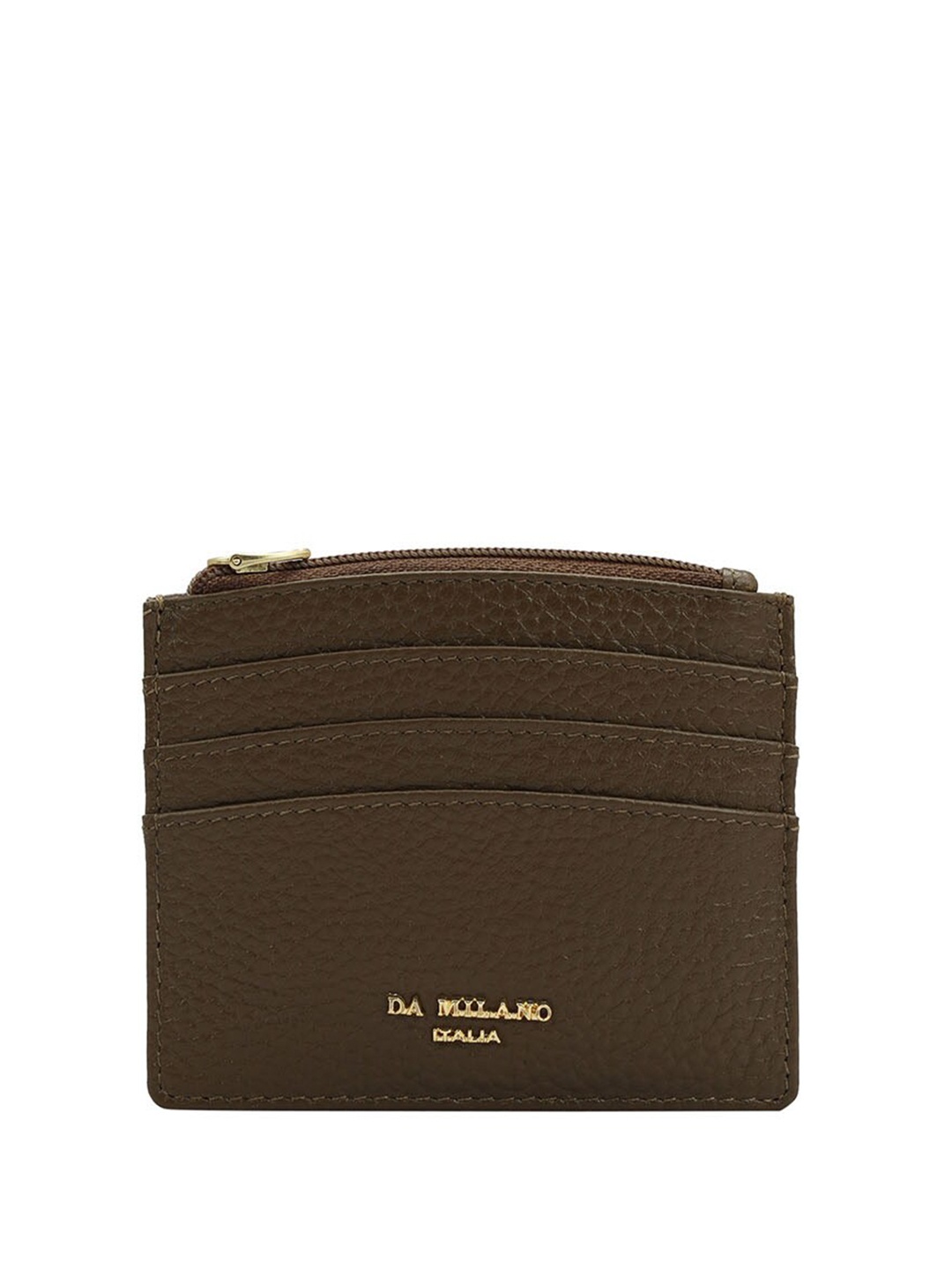 

Da Milano Unisex Textured Leather Card Holder, Brown