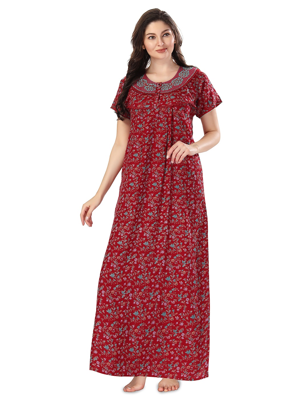 

Soulemo Floral Printed Maxi Nightdress, Rust