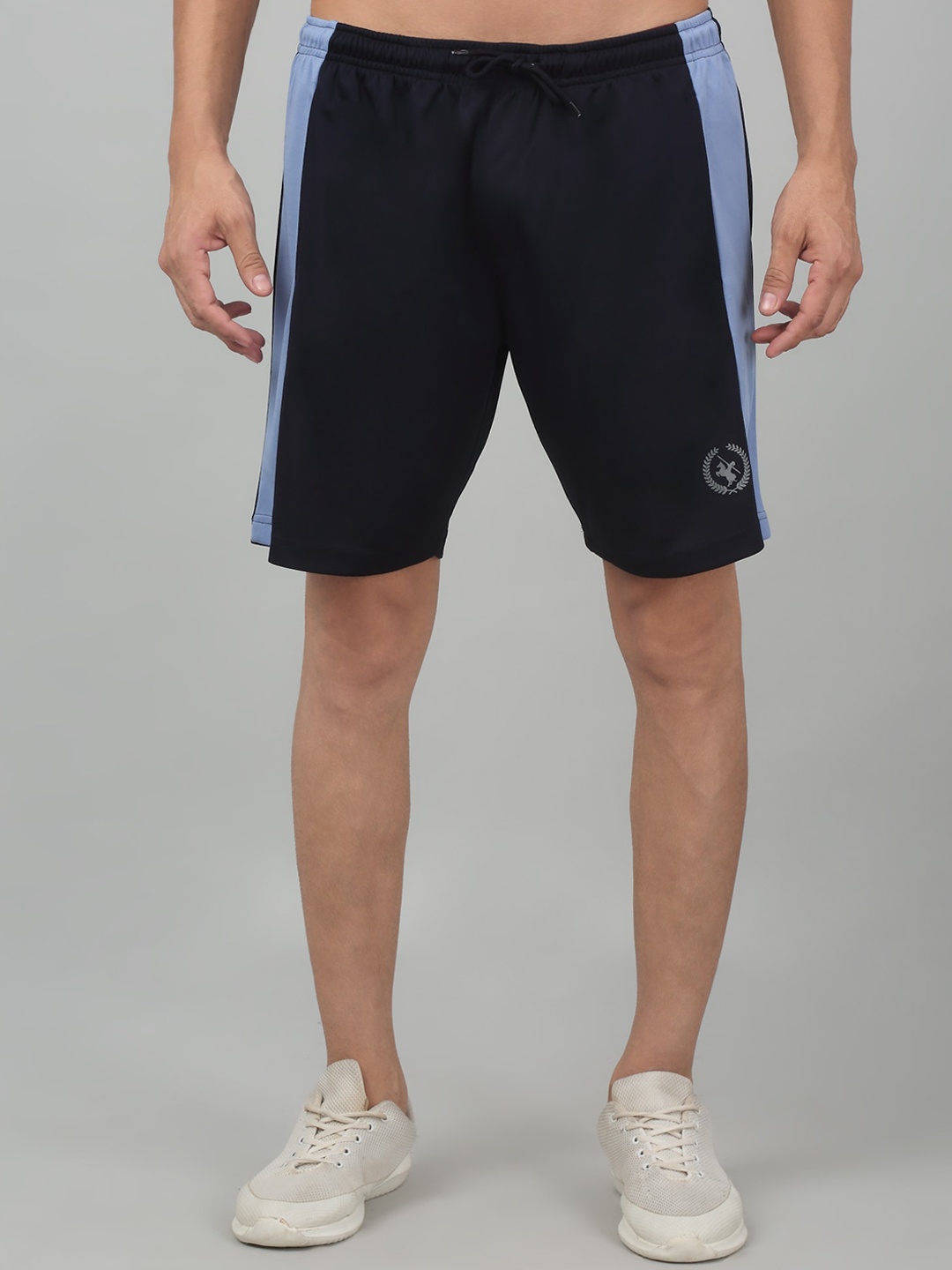 

Cantabil Men Mid-Rise Stretchable Sports Shorts, Navy blue