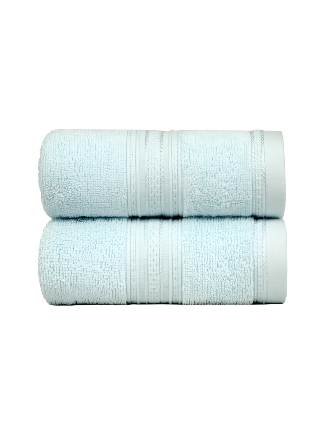 

MYTRIDENT Classic Blue 2 Pieces 525 GSM Pure Cotton Hand Towels, Turquoise blue