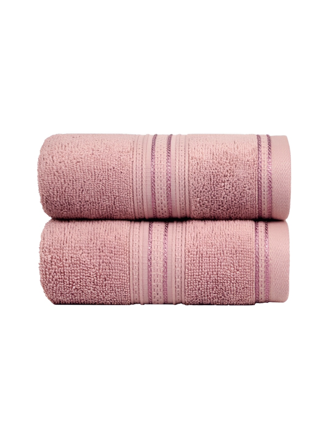 

MYTRIDENT Peach 2 Pieces Pure Cotton 525 GSM Hand Towels