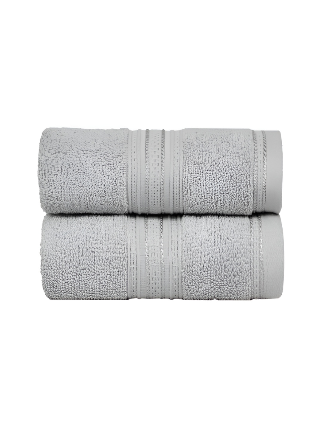 

MYTRIDENT Classic 2 Pieces Grey 525 GSM Pure Cotton Super Soft Hand Towels