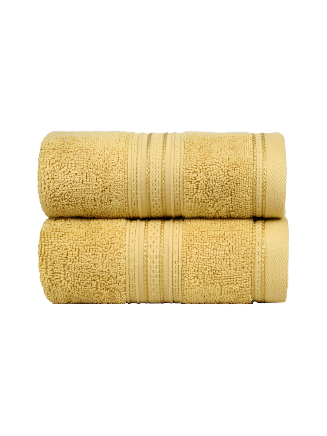 

MYTRIDENT Classic Yellow 2 Pieces 525 GSM Pure Cotton Super Soft Hand Towels