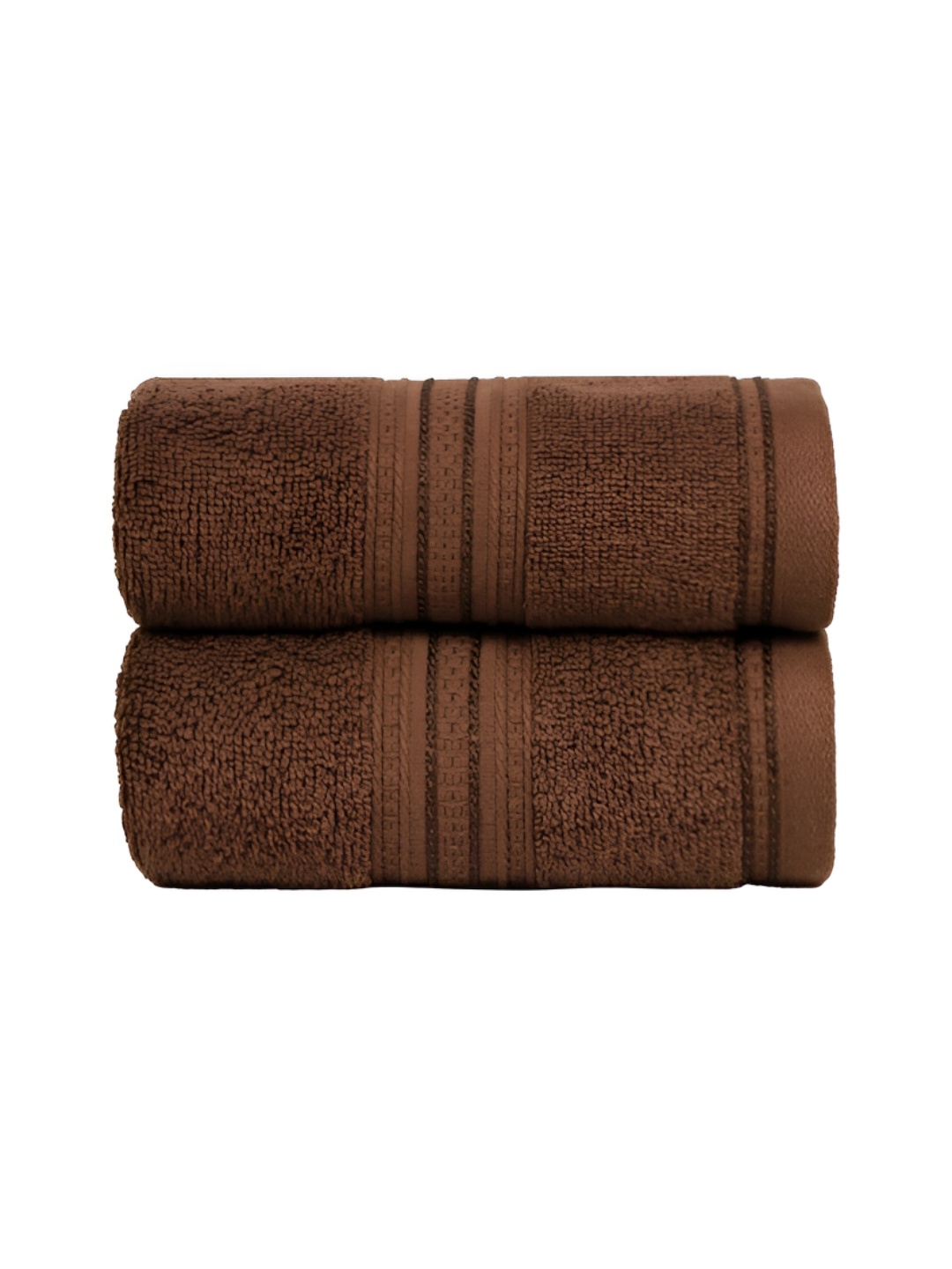 

MYTRIDENT Classic Brown 2 Pieces 525 GSM Pure Cotton Super Soft Hand Towels