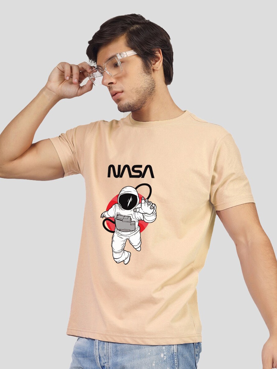 

Greylongg NASA Printed Short Sleeves T-shirt, Beige