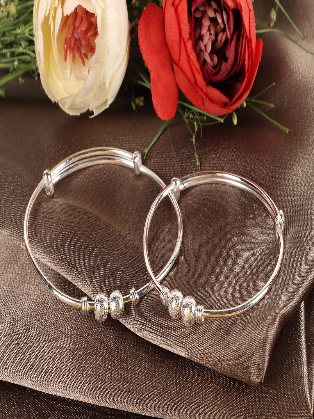 

Silver Chest Set Of 2 925 Sterling Silver Silver-Plated Baby Bangle