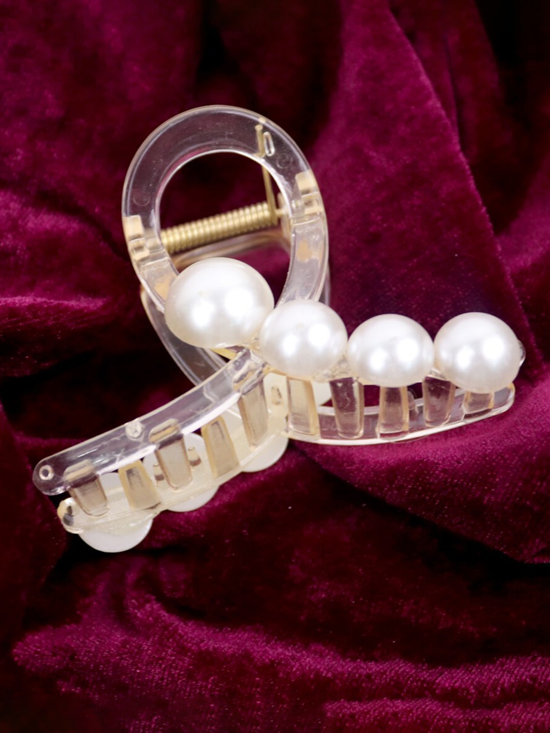 

Xivir Women Embellished Claw Clip, White