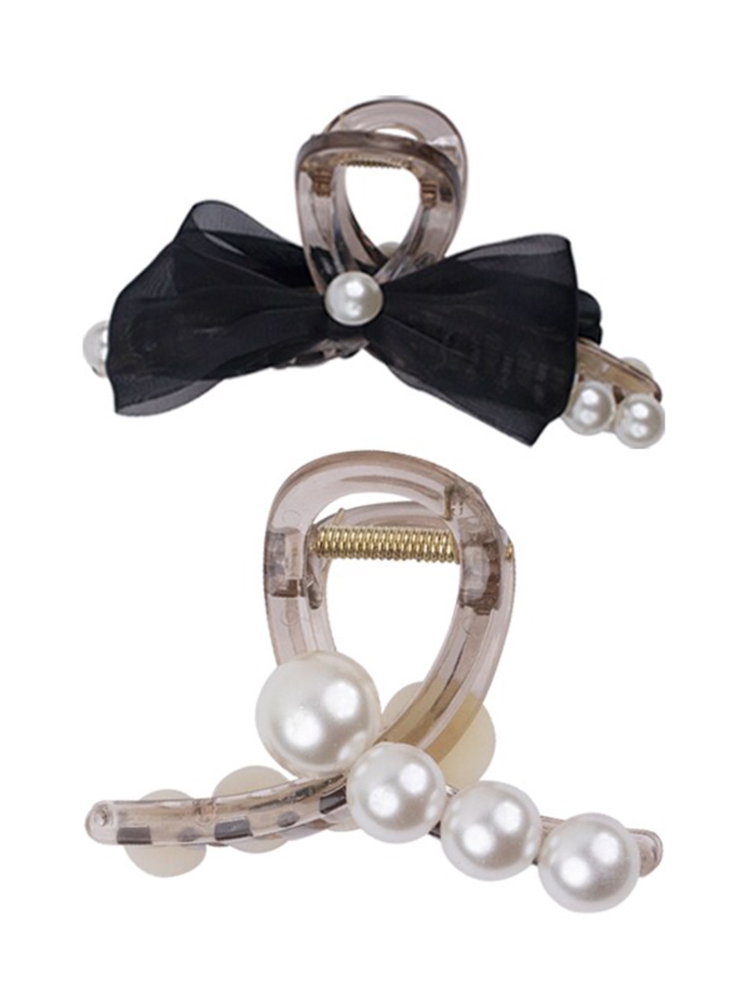 

Xivir Set of 2 Beaded Claw Clip, Black