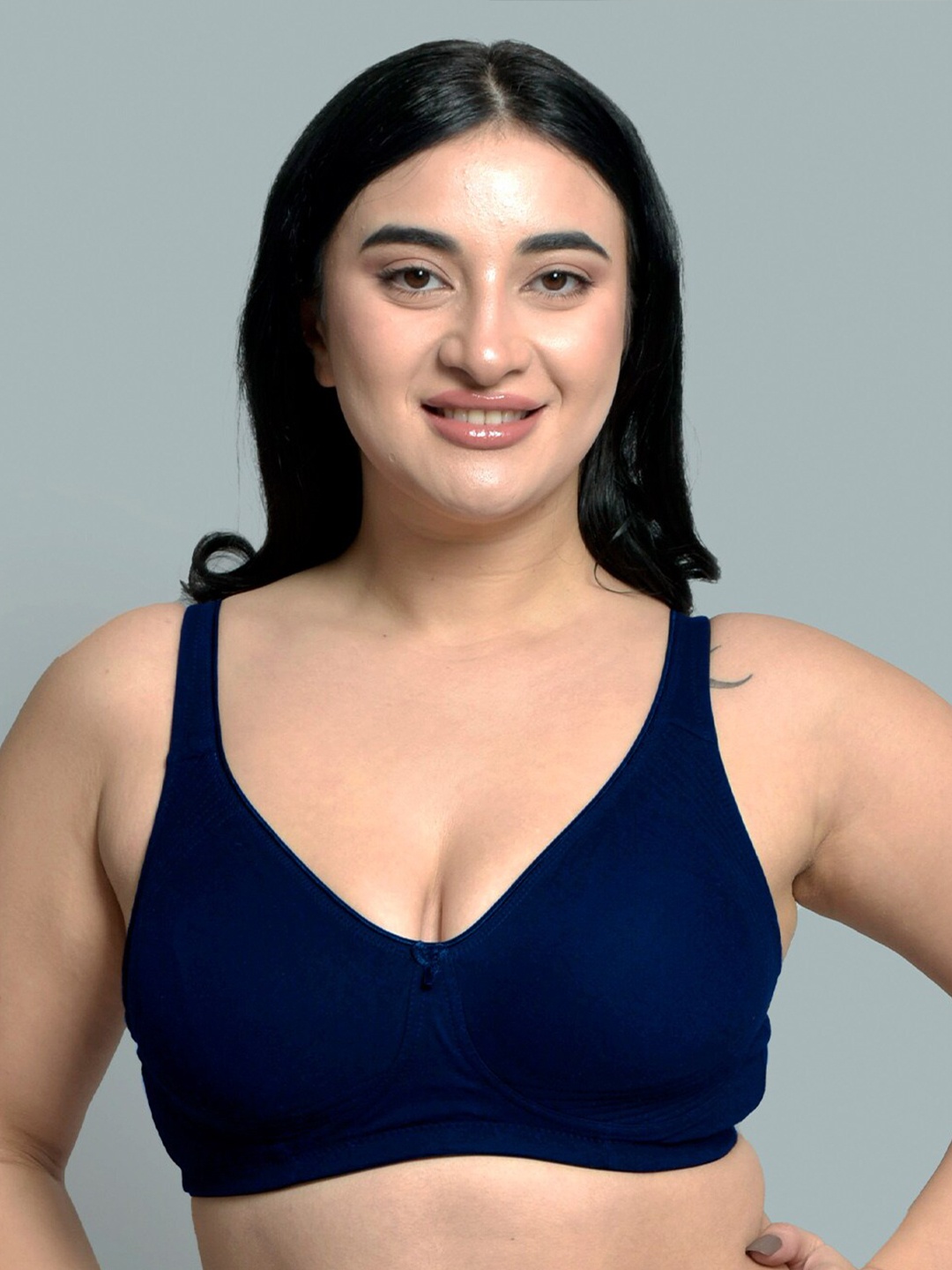 

Inner Sense Full Coverage Non Padded Anti Odour Everyday Bra With Anti Microbial, Navy blue